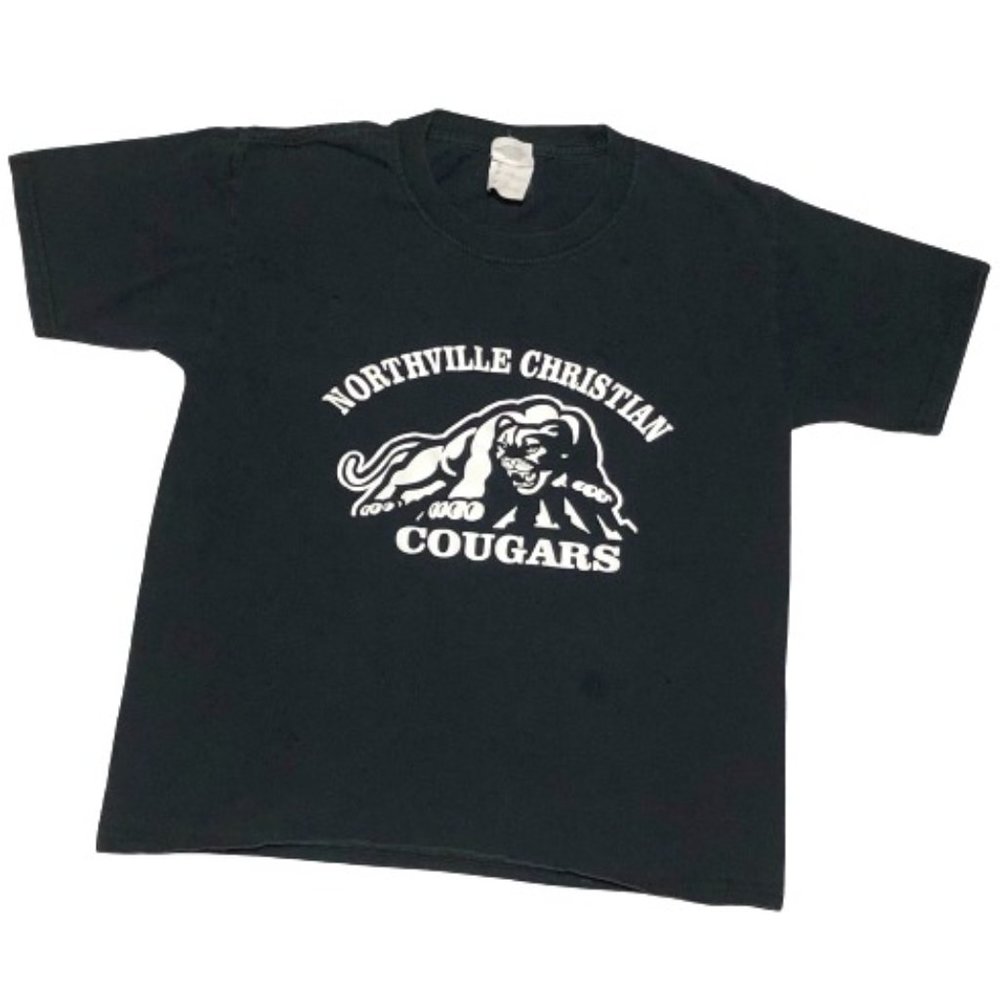 3/$15 JERZEES Boy's HD Cotton T Shirt Tee Black Youth Medium (8-10)